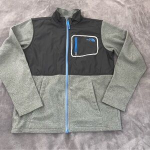 The North Face Black and Gray Vest with Blue Details